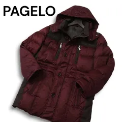 PAGELO パジェロ アンジェロ 秋冬 フード着脱可★ ダウン フェザー ダウン ジャケット ブルゾン コート Sz.M メンズ