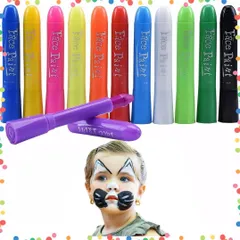 【特価セール】スポーツ応援 小道具 ベリーペイント マタニティフォト ハロウィン コスプレ 仮装 クリスマス クリスマス 絵の具 子供使用できる 簡単水洗 無毒 エコー 安全 顔ペイント クレヨン マタニティペイント ボディペイント 12色 フェイスペイントのサムネイル
