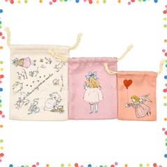 【特価商品】3枚組 ポーチ セット 小物 3個 ケース Rei バッグ Kurahashi イン KHR009 バッグ RDレッド 雑貨 3P巾着
