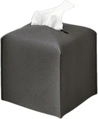 HAPPY SUGAR ティッシュケース おしゃれ ティッシュカバー ハーフサイズ 半分サイズ コンパクト 北欧 インテリア 車 ペーパータオル (ダークグレー,  ハーフサイズ)