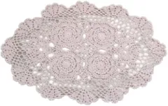 Milkcat ｍilkcat 手編みレース アフタヌーンティー レトロ ランチョンマット カフェカーテン ディスプレイ (楕円生成45-1,  Small)