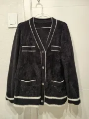 ブラック ファー カーディガン