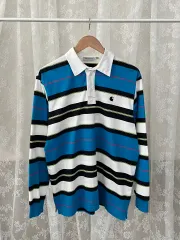 M) Carhartt WIP ラグビー Tシャツ ストライプ ブルー