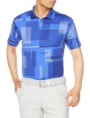 [デサントゴルフ] 半袖シャツ 吸汗 UVCUT UPF50+ストレッチ レトロモダン ブロックパターン ゴルフ DGMVJA06 メンズ BL00(ブルー) 日本サイズL相当 [BL00(ブルー)] [Free Size]
