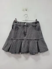 INGNI ブラック デニム プリーツ ミニスカート