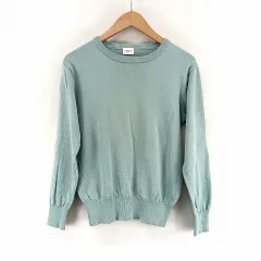 アーバンリサーチ ドアーズ URBAN RESEARCH DOORS オーガニック コットン クルーネック プルオーバー ニット セーター M ブルーミント