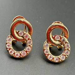 【新品】ネコポス◆アクセサリー ピアス ゴールド カラー ラインストーン キレイ◆