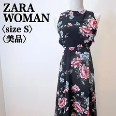 ザラ ウーマン マキシワンピース S 花柄 バックオープン シースルー ブラック レッド ブルー リゾート 美品 エレガント 大人可愛い レディース J4217【フォロアー様10％クーポン】