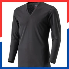 【数量限定】[ミズノ] 発熱素材インナー ブレスサーモアンダーウェア 薄手 for Daily Vネック9分袖シャツ C2JAA612 メンズ