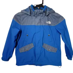 ノースフェイス マウンテンジャケット フード付き ブルー グレー 120 キッズ ブルー グレー デニム調 フード付き マウンテンパーカー 男の子 ブルゾン THE NORTH FACE MOUNTAIN JACKET
