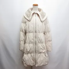 ヒロコビス HIROKO BIS 美品 ダウン コート ジャケット 11 アイボリー Aライン 裏地付きのサムネイル