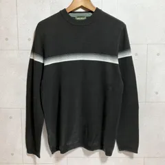 00's Eddie Bauer エディーバウアー ライン ニット セーター トップス M ブラック 黒 メンズ SG358-2