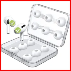 [S/M/Lサイズ各2ペア] 6ペア シリコン イヤーチップ 交換用 AirPods Pro第1 AirPods & 第2世代対応 イヤーピース イヤーピース分離可能 遮音性 Pro フィット感 脱落防止 Dream 滑り止め 収納ケース付き Link (Wh