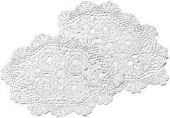 Milkcat ｍilkcat 手編みラウンドレース アフタヌーンティー レトロ ランチョンマット カフェカーテン ディスプレイ (楕円白45-2,  Small)