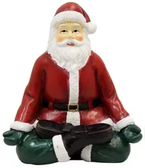 函館クリスマスファクトリー オブジェ レッド 約高さ8.5×幅7.5×奥行5cm ヨガ サンタ K 19367