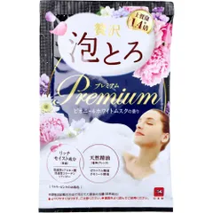 【3セット】お湯物語 贅沢泡とろ プレミアム 入浴料 ピオニー＆ホワイトムスクの香り 40g