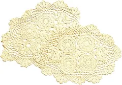 Milkcat ｍilkcat 手編みラウンドレース アフタヌーンティー レトロ ランチョンマット カフェカーテン ディスプレイ (楕円生成45-2,  Small)