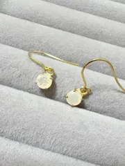 宝石質　エチオピア産　オパール　AAA ピアス　サージカルステンレスフック　K18メッキ　天然石