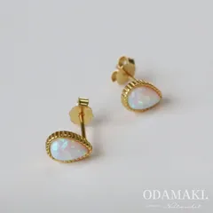 ピアス アレルギー対応 つけっぱなし レディース 金属アレルギー 両耳 シルバー925 オパール