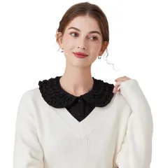 [§SEYIXU] 付け襟 つけえり 付け衿 レディース レイヤード つけ襟 肩かけ つけ衿 トップス レース ブラウス襟 カーディガン風 マフラー ストール 重ね着 大人可愛い