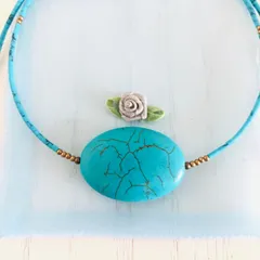 ターコイズブルー（オーバル型）ネックレスネックレス☆