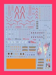 【スタッフおすすめ！】蛍光!! HG RG EG MG PG RE HiRM ロボット MS ディテールアップ用水転写式デカール (HG 1/144 GQuuuuuuX(ジークアクス）用) [並行輸入品]