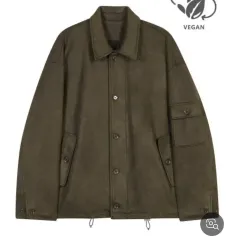 スウェード ジャケット カーキ