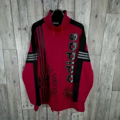 OLD adidas 90s アディダス DESCENTE デサント製 日本製 ハイネック スタンドネック スウェット スエット トレーナー メンズ L-O サイズ