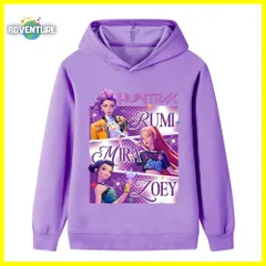 KPOPガールズ! デーモン・ハンターズ 長袖パーカー　紫パープル ハントリックス薄手トップス 110 120 130 140 150 160 女の子 服 キッズ子供 アニメ 映画 demon hunters 韓国 TS B1199