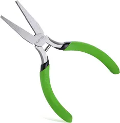 INJOYTEC 5インチミニ 溝付ミニペンチ 平ヤットコ 平口リードペンチ やっとこ アクセサリー用 ジュエリープライヤーツール アクセサリー用ペンチ 手芸用ペンチ 手芸ペンチ スプリング付精密作業 ジュエリー製作 (グリーン,  5インチ)