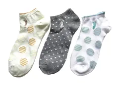 【ラスト1点】くるぶし ショート ソックス 夏 スポーツ レディース 薄手 WESTERN POLO 靴下 TEXAS 3足セット（柄はお任せ） C59