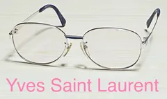 管理No.394 400 Yves Saint Laurent眼鏡フレーム 204 メタルフレーム フルリム シルバー 訳あり