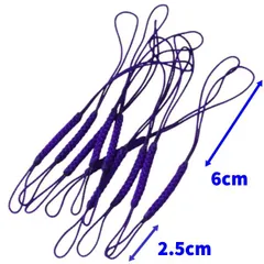 組み紐 ストラップのひも 上部6cm 全長12cm 並つぼ 根付紐 組紐 10本セット 紫