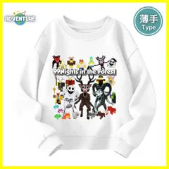 ロブロックス 99日生き残る 長袖Tシャツ ロンT 薄手Tシャツ トレーナーA ホワイト白 トップス110 120 130 140 150 子供服キッズ服ROBLOX ディアモンスター 鹿シカ 99Nights in the forest 森 ゲーム  KK