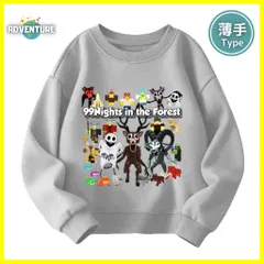ロブロックス 99日生き残る 長袖Tシャツ ロンT 薄手Tシャツ トレーナーA グレー灰色 トップス110 120 130 140 150 子供服キッズ服ROBLOX ディアモンスター 鹿シカ 99Nights in the forest 森 ゲーム  KK