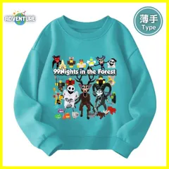 ロブロックス 99日生き残る 長袖Tシャツ ロンT 薄手Tシャツ トレーナーA青ブルー水色トップス110 120 130 140 150 子供服キッズ服ROBLOXディアモンスター 鹿シカ 99Nights in the forest 森 ゲーム  KK