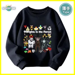 99日生き残る ロブロックス 長袖Tシャツ ロンT 薄手Tシャツ トレーナーA 黒ブラック トップス110 120 130 140 150 子供服キッズ服ディアモンスター 鹿シカ 99Nights in the forest 森 ROBLOX KK