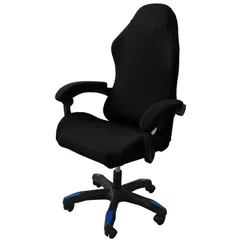 新品 伸縮性ゲーミングチェアカバー のあるエレクトロニックスゲームチェアカバー オフィスチェアカバーセット 暖かい保暖高弾性厚めバックレストカバー、2個の防塵スリップ防止アームレストカバー付き、洗濯可能のシートカバー ブラック