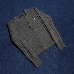 ポロラルフローレン ケーブルニット カーディガン グレー