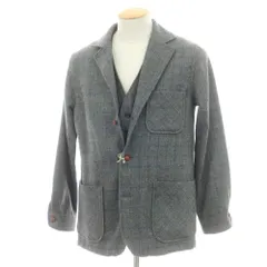 【中古】オアスロウ orSlow ウールアルパカ チェック ツーピース ジャケット＆ジレ グレー系【サイズ1】【メンズ】のサムネイル