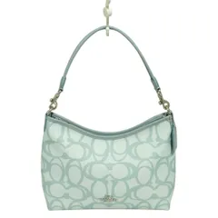 COACH(コーチ) ショルダーバッグ美品  シグネチャー柄 CBH87 ライトブルー×ブルーグレー レザー