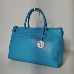 2510-423｜美品｜フルラ ハンドバッグ レザー ライトブルー