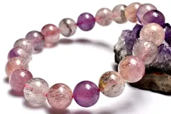 【１点物】人気◇マルチカラー スーパーセブン　9.5mm　ブレスレット パワーストーン 天然石 _MC603