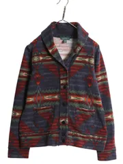 【お得なクーポン配布中!】 00s ラルフローレン ネイティブ柄 ショールカラー スウェット ジャケット レディース L オールド ポロ カーディガン 羽織り 前開き 裏起毛