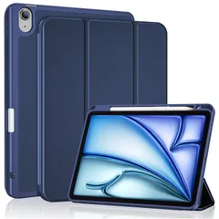 ProCase iPad Air 11インチ ケース M3 (2025) / M2 (2024) / iPad Air5 (2022) / Air4 (2020) 10.9インチ 透明 クリアカバー ペン収納 耐衝撃 三つ折り スタンド スマートカバー (オー