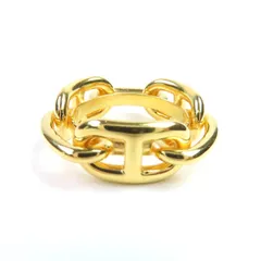 美品◇HERMES エルメス ルガテ シェーヌダンクル GP スカーフ留め スカーフリング ゴールド 箱付き レディース