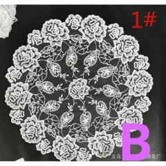 レースバラ円形丸大きい花瓶敷テーブルクロス豪華エレガント海外インテリア欧米刺繍新
