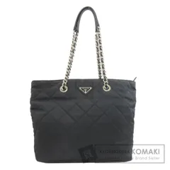 PRADA プラダ ロゴ金具 チェーンショルダー トートバッグ ナイロン レディース [中古]