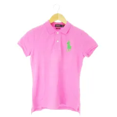 ポロ ラルフローレン POLO RALPH LAUREN ポロシャツ 半袖 コットン 鹿の子 ロゴ刺繍 ビッグポニー M ピンク /AO17 ■GY99