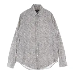 ZARA MAN (ザラマン) フラワー 総柄 コットン 長袖シャツ ブラウン